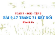 Bài 9.17 trang 71 Toán 7 Kết nối tri thức Tập 2